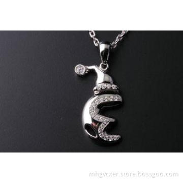 925 silver pendant letter E with white CZ , excellent quali